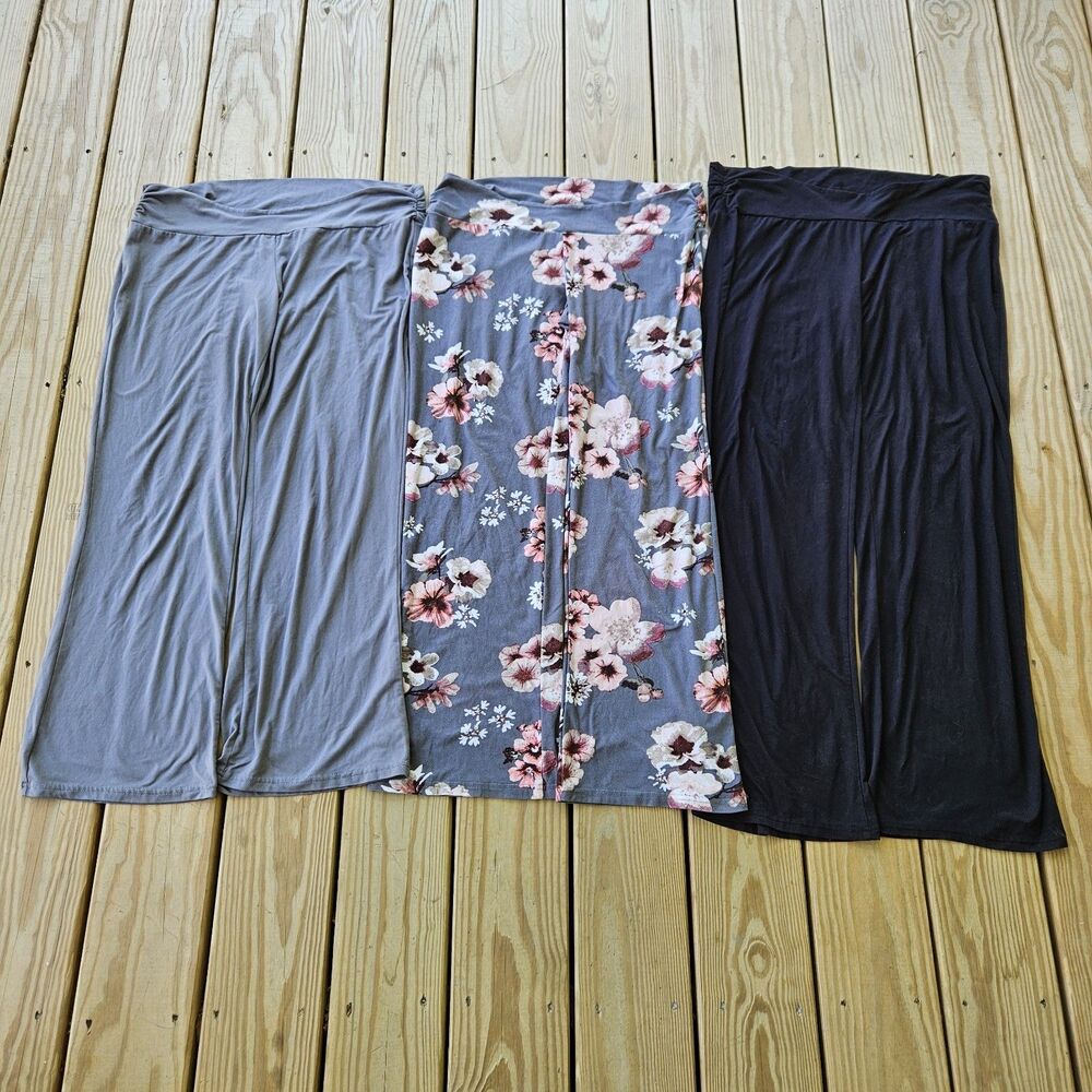 Alina Mae Maternity Lot of 3 Women’s Stretch Palazzo Lounge Pants  XL